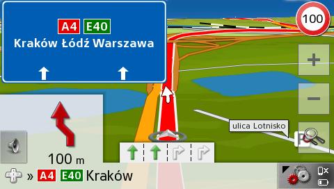 Realistyczne znaki drogowe oraz asystent pasa skrętu zwiększa bezpieczeństwo podczas wykonywania manewrów