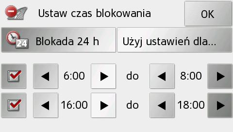 Funkcja blokowania dróg pozwala na trwałe lub chwilowe blokowanie wybranego odcinka trasy