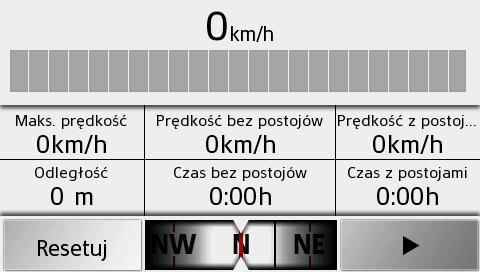 Komputer podróżny podaje bieżące informacje o parametrach podróży.