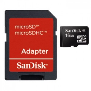 Karta pamici microSDHC SanDisk 16GB + adapter SD