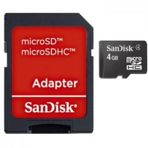 Karta pamici microSDHC SanDisk 4GB + adapter SD