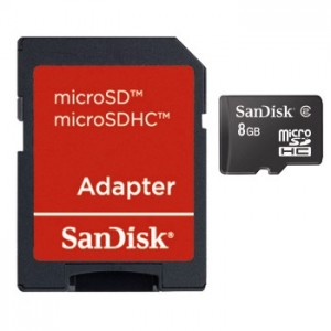 Karta pamici microSDHC SanDisk 8GB + adapter SD
