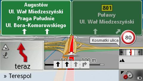 Becker Z108 - realistyczny widok znakw drogowych oraz asystent pasa ruchu